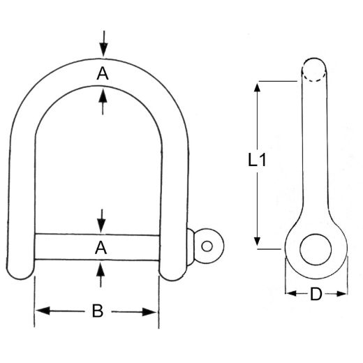 Picture of Stainless Steel Wide Dee Shackle