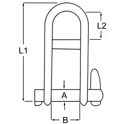 Picture of Stainless Steel Key Pin Shackle with Bar